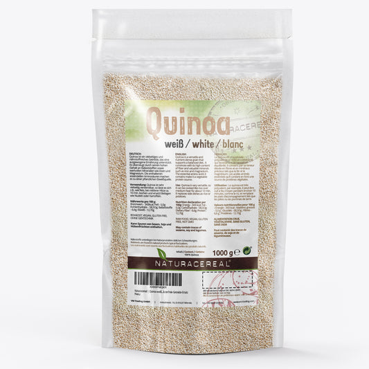 Quinoa Weiß 1kg Verpackung von Naturacereal – glutenfreie Beilage