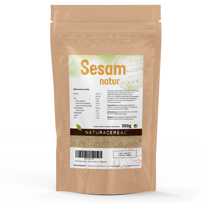 Naturacereal Sesam natur 500g – naturbelassene weiße Sesamkörner